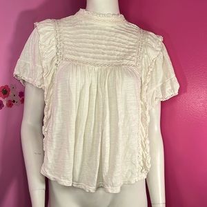 Free People Le Femme Tee in Ivory - Henly size small